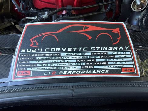 Used 2024 Chevrolet Corvette Stingray Preferred Cpe w/ Stealth Interior Trim Package RWD image 88