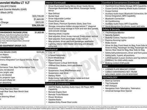Used 2015 Chevrolet Malibu LT w/ Power Convenience Package FWD image 15
