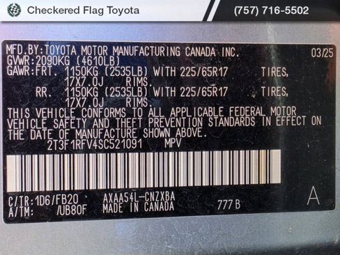 Certified 2025 Toyota RAV4 LE AWD/4WD image 22