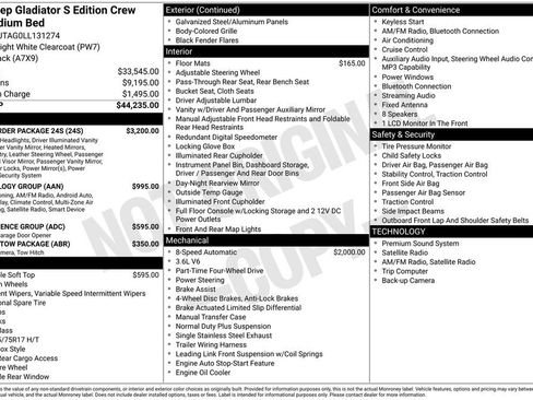 Certified 2020 Jeep Gladiator Sport w/ Quick Order Package 24S image 6