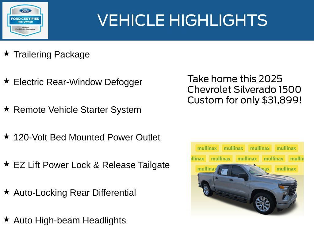 Used 2025 Chevrolet Silverado 1500 Custom RWD image 23
