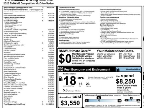Used 2025 BMW M3 Competition w/ M Carbon Exterior Package image 92