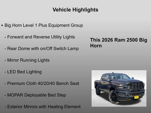 New 2026 RAM 2500 Big Horn AWD/4WD image 26