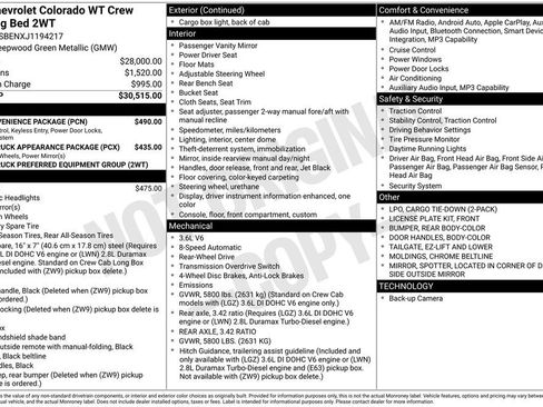 Used 2018 Chevrolet Colorado W/T w/ WT Convenience Package RWD image 1