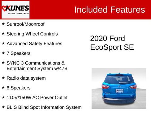 Used 2020 Ford EcoSport SE w/ SE Convenience Package FWD image 3