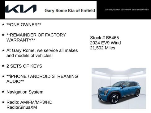 Certified 2024 Kia EV9 Wind AWD/4WD image 7