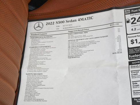Used 2022 Mercedes-Benz S 500 4MATIC image 74