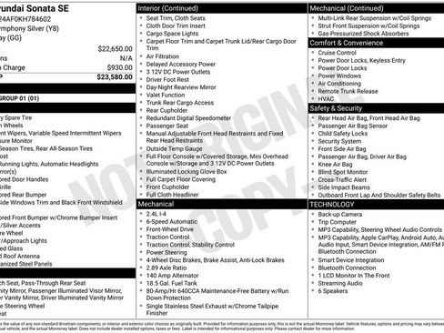 Used 2019 Hyundai Sonata SE FWD image 39