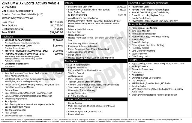 Used 2024 BMW X7 xDrive40i w/ M Sport Package AWD/4WD image 5