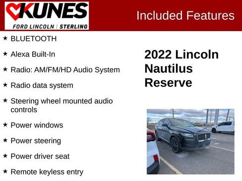 Used 2022 Lincoln Nautilus Reserve w/ Monochromatic Package image 3