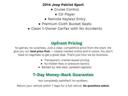 Used 2014 Jeep Patriot Sport w/ Power Value Group FWD image 2
