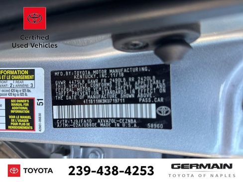 Certified 2019 Toyota Camry LE image 22