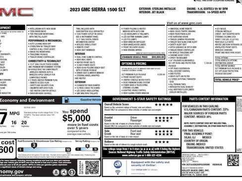 Certified 2023 GMC Sierra 1500 SLT w/ SLT Premium Plus Package AWD/4WD image 3