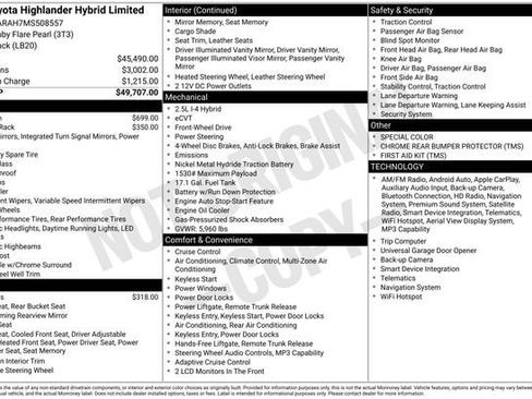 Used 2021 Toyota Highlander Limited FWD image 35