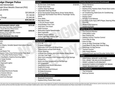 Used 2019 Dodge Charger Police w/ Street Appearance Group image 6