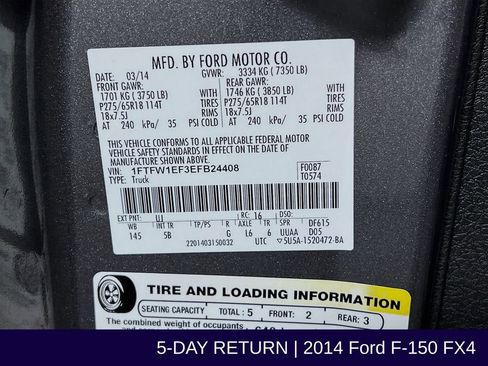 Used 2014 Ford F150 FX4 w/ Equipment Group 402A Luxury image 38