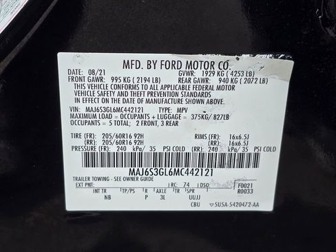 Used 2021 Ford EcoSport SE w/ Interior Protection Package AWD/4WD image 32
