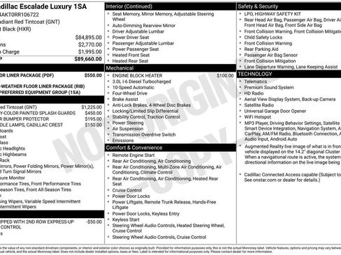 Used 2024 Cadillac Escalade Luxury w/ LPO, Floor Liner Package AWD/4WD image 29