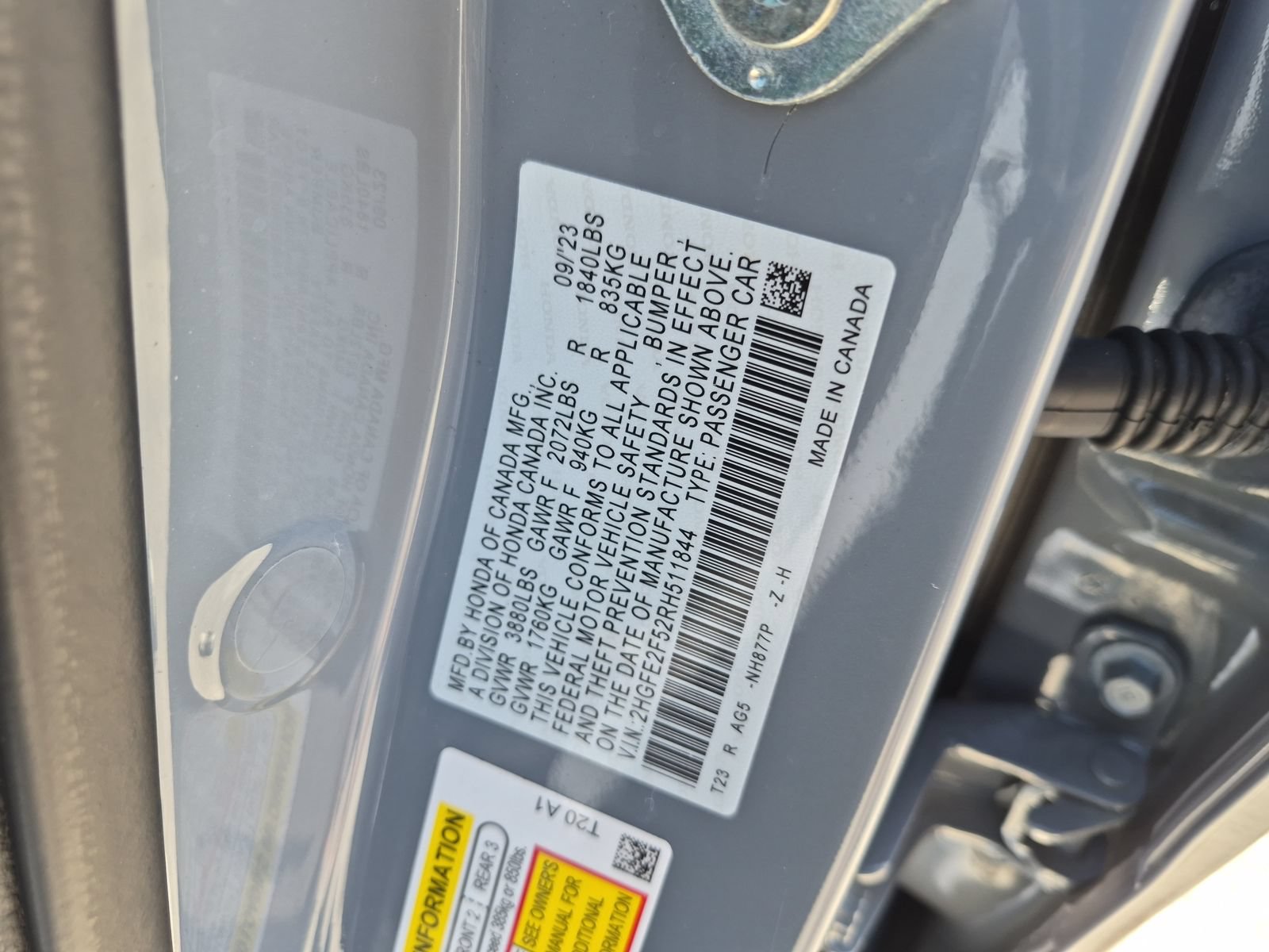 Certified 2024 Honda Civic Sport image 25