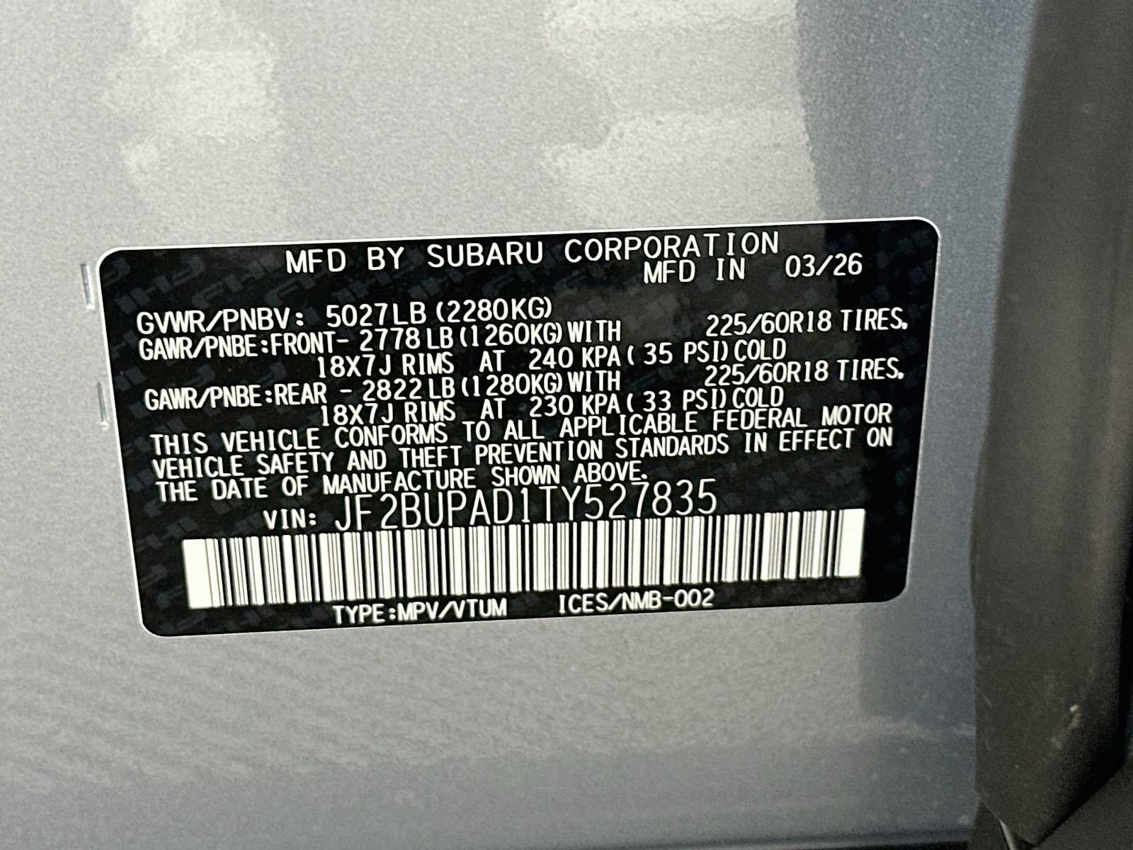 Certified 2026 Subaru Outback Premium AWD/4WD image 29