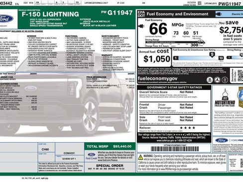 Used 2023 Ford F150 Lightning Platinum AWD/4WD image 2