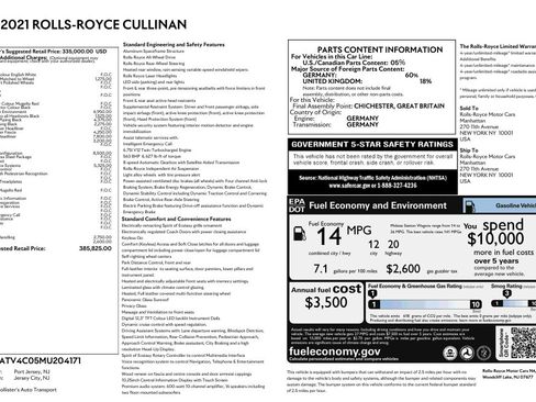 Certified 2021 Rolls-Royce Cullinan AWD/4WD image 2