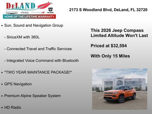 New 2026 Jeep Compass Limited w/ Sun, Sound & Navigation Group AWD/4WD image 25