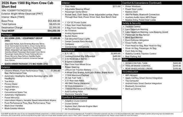 Used 2026 RAM 1500 Big Horn AWD/4WD image 31