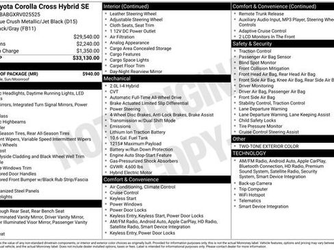 Used 2024 Toyota Corolla Cross S w/ Moonroof Package image 29