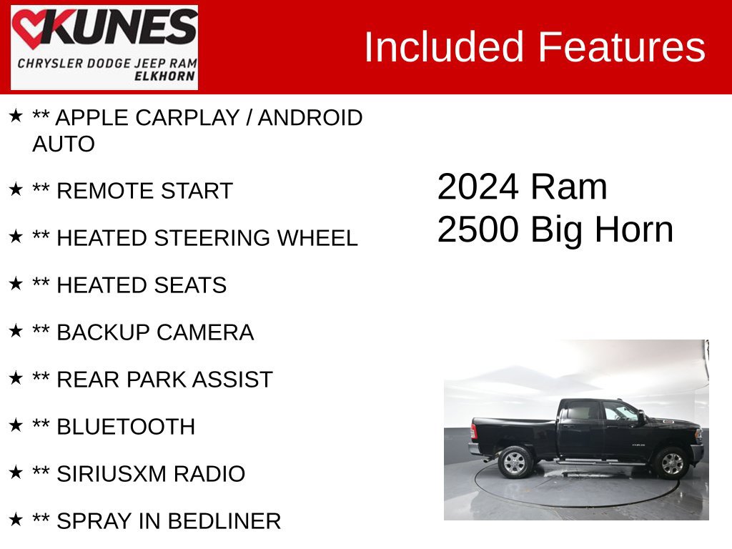 Used 2024 RAM 2500 Big Horn w/ Bed Utility Group AWD/4WD image 2