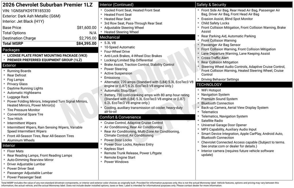 Certified 2026 Chevrolet Suburban Premier AWD/4WD image 2
