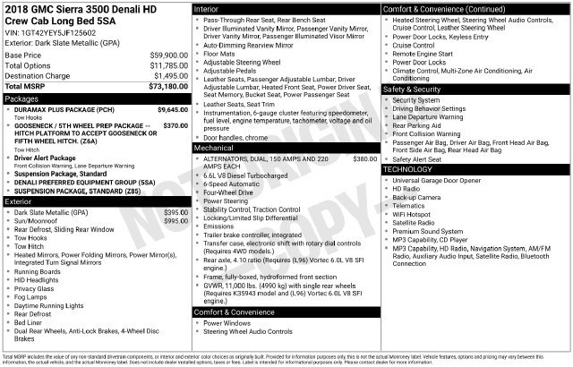 Used 2018 GMC Sierra 3500 Denali w/ Duramax Plus Package AWD/4WD image 1