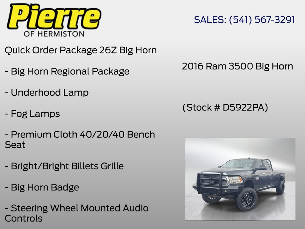Used 2016 RAM 3500 Big Horn AWD/4WD image 6
