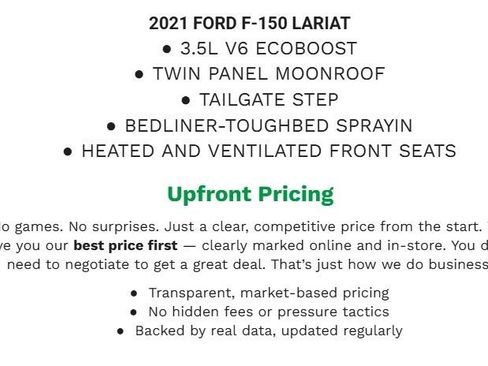 Certified 2021 Ford F150 Lariat w/ Equipment Group 502A High image 2