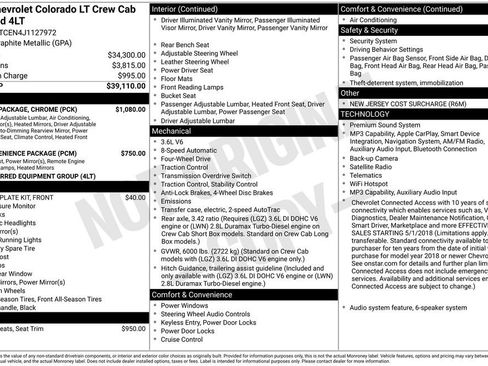 Used 2018 Chevrolet Colorado LT w/ Luxury Package, Chrome AWD/4WD image 5