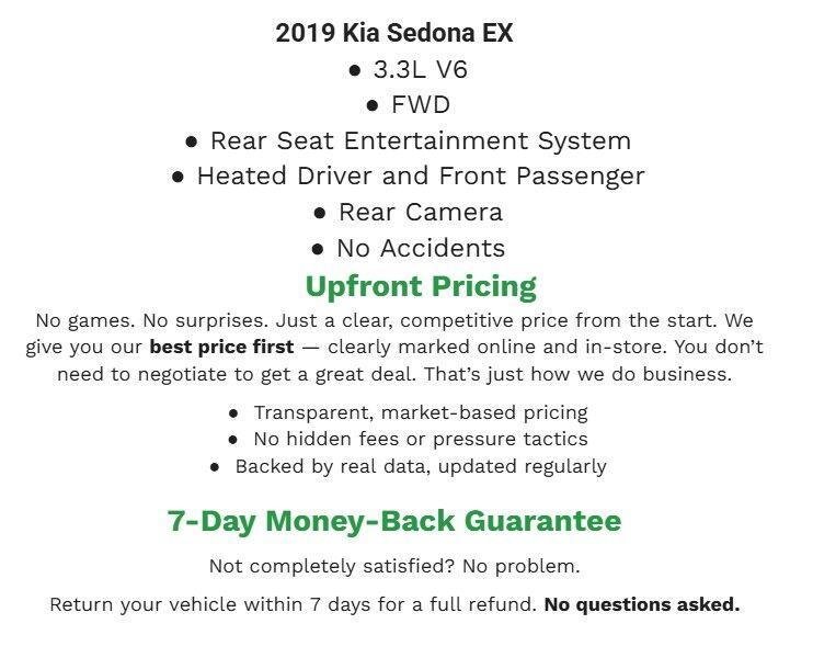 Used 2019 Kia Sedona EX FWD image 1