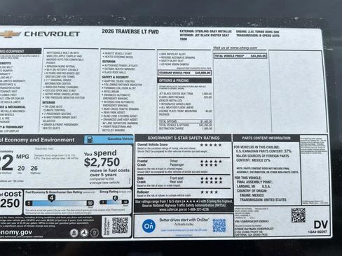 New 2026 Chevrolet Traverse LT w/ LPO, Floor Liner Package FWD image 17