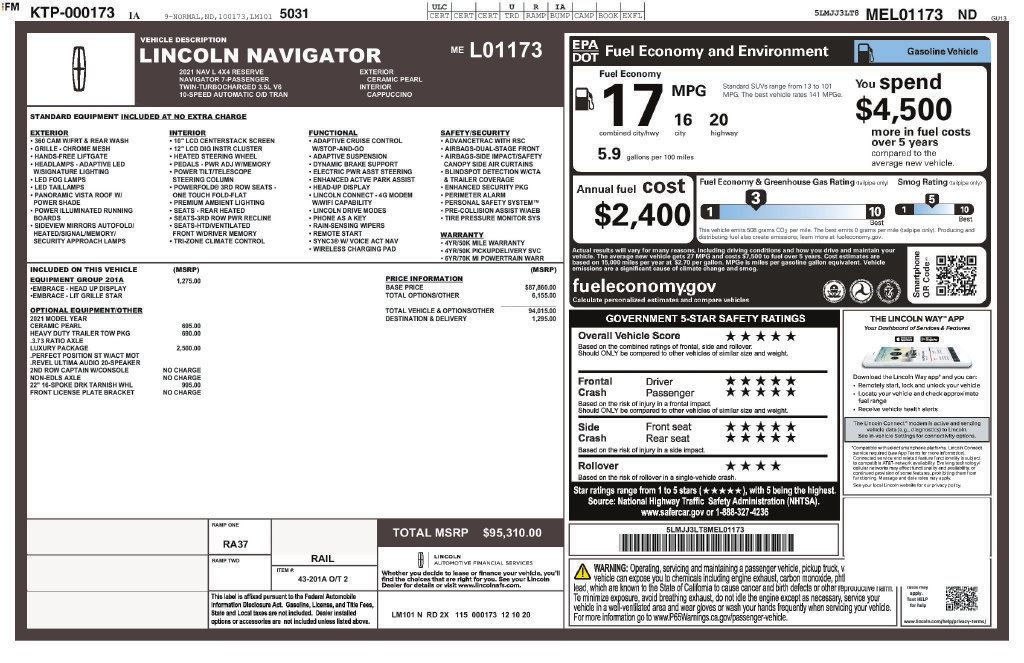 Used 2021 Lincoln Navigator L Reserve w/ Luxury Package AWD/4WD image 13