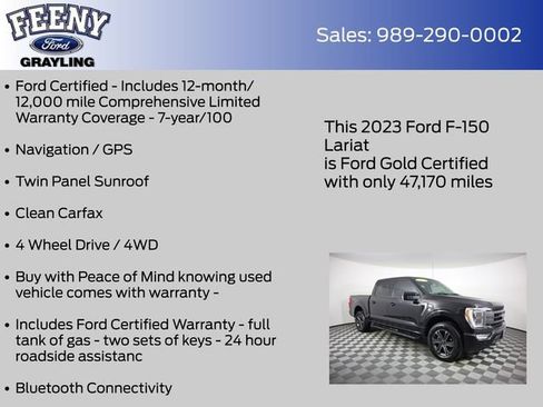 Used 2023 Ford F150 Lariat w/ Equipment Group 502A High AWD/4WD image 5