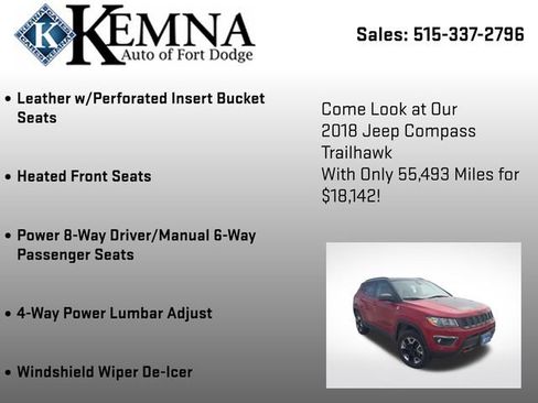 Used 2018 Jeep Compass Trailhawk w/ Leather Interior Group image 14
