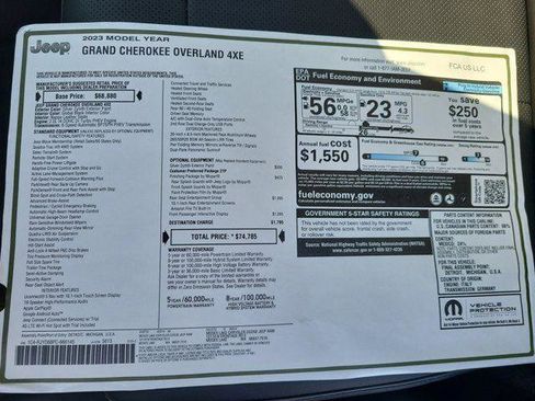 New 2023 Jeep Grand Cherokee Overland w/ Rear Seat Video Group I AWD/4WD image 16