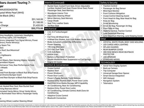 Certified 2025 Subaru Ascent Touring AWD/4WD image 56