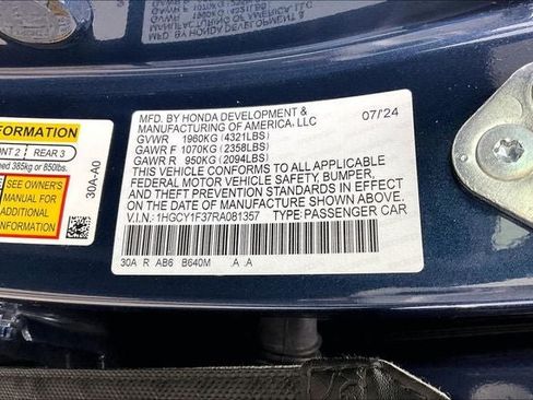 Certified 2024 Honda Accord EX image 33
