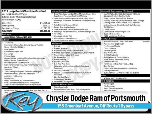 Used 2017 Jeep Grand Cherokee Overland image 1