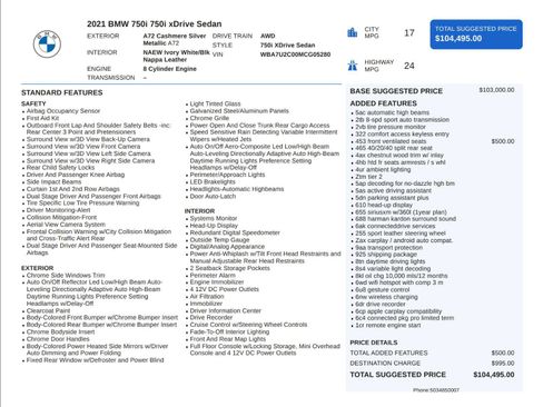 Used 2021 BMW 750i xDrive image 7