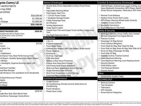 Used 2023 Toyota Camry LE w/ Convenience Package FWD image 16