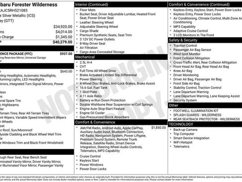 Certified 2024 Subaru Forester Wilderness w/ Convenience Package image 28