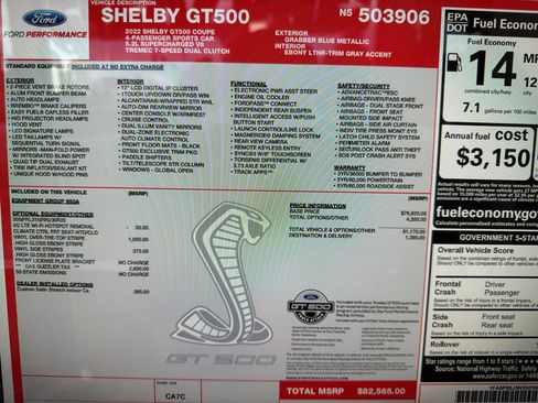 Used 2022 Ford Mustang Shelby GT500 RWD image 40