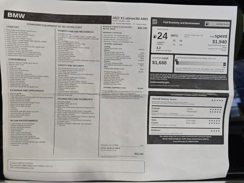 Used 2022 BMW X3 xDrive30i w/ Premium Package image 14