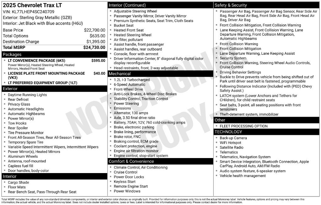 Used 2025 Chevrolet Trax LT w/ LT Convenience Package FWD image 4